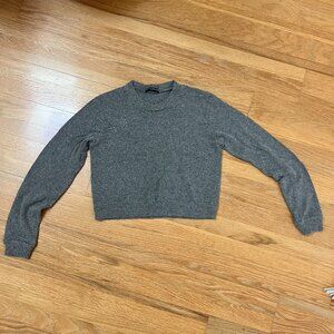 Brandy Melville Grey Stretchy Longsleeve Crop Top Size S BRAND NEW